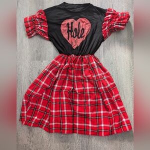 Hand Crafted Black and Red Plaid Dress